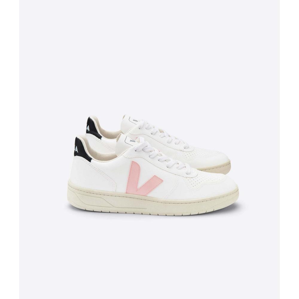 Veja V-10 CWL Women\'s Sneakers White/Pink | NZ 658TCE